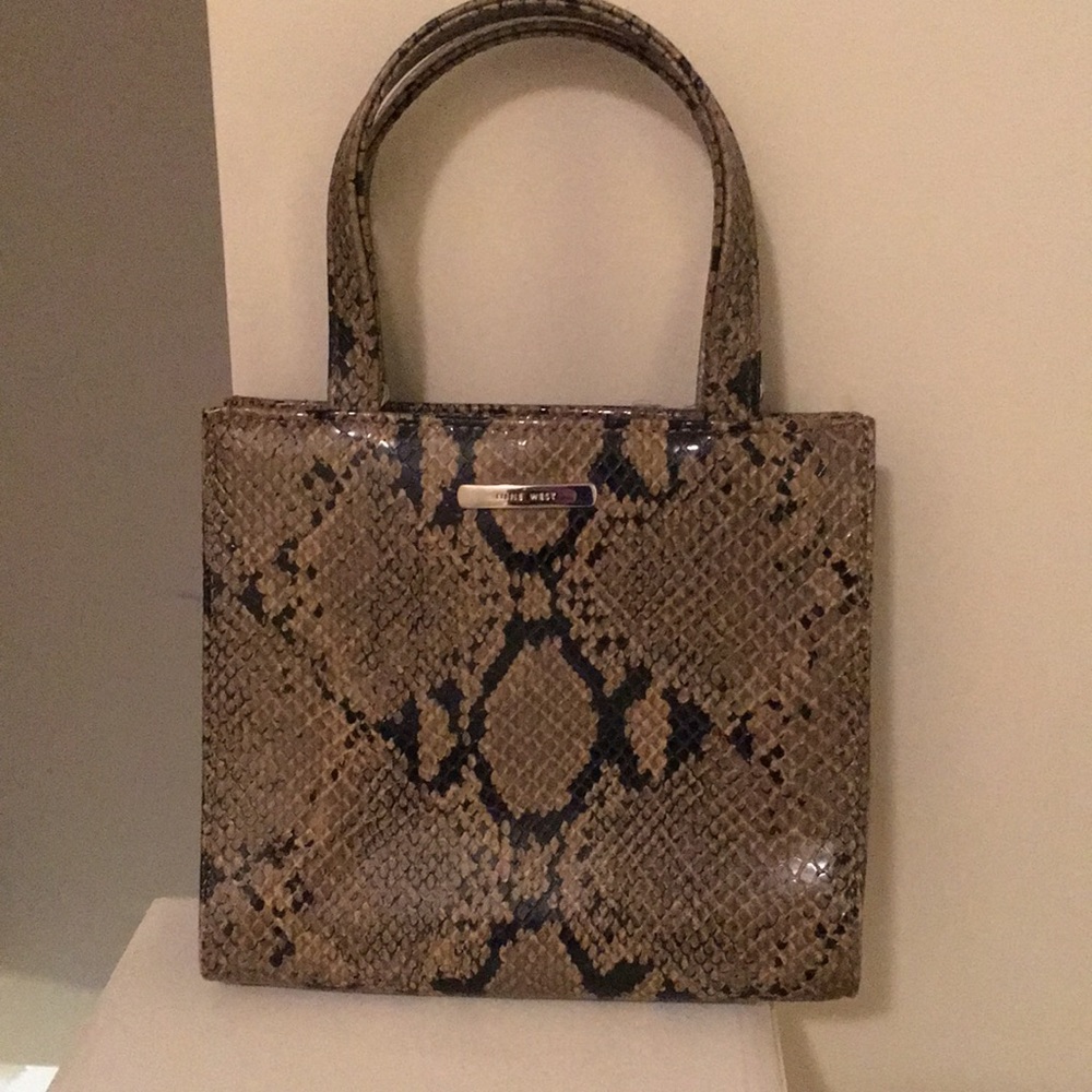 Nine West faux Python snakeskin purse